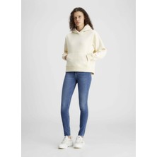 Calvin Klein Jeans Kapüşon Yaka Baskılı Açık Sarı Kadın Sweatshırt J20J222895ZCY