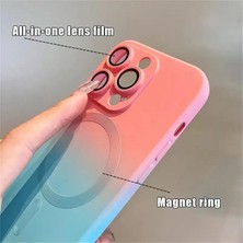 SPHONE iPhone 11 Pro Max Kılıf Magsafe Manyetik Kablosuz Şarj Lens Korumalı Ombre Renk Geçişli Colorful