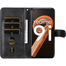 BDT Boutique Realme 9i ile Uyumlu Moda Fermuar Çevirme Deri Manyetik Cüzdan Telefon Kılıfı (Yurt Dışından)