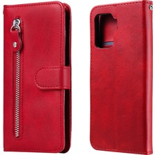BDT Boutique Oppo Reno 5 LITE/A94 4g ile Uyumlu Moda Fermuar Çevirme Deri Manyetik Cüzdan Telefon Kılıfı (Yurt Dışından)