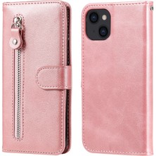 BDT Boutique iPhone 13 ile Uyumlu Moda Fermuar Çevirme Deri Manyetik Cüzdan Telefon Kılıfı (Yurt Dışından)