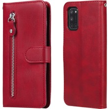 BDT Boutique Oppo A92/A72/A52 ile Uyumlu Moda Fermuar Çevirme Deri Manyetik Cüzdan Telefon Kılıfı (Yurt Dışından)