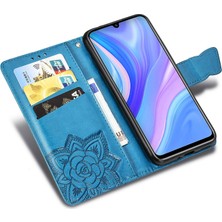 BDT Boutique Huawei Y8P Kelebek Kanatları Narin Çiçekler Flip Darbeye Deri ile Uyumlu Telefon Kılıfı (Yurt Dışından)