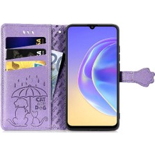 BDT Boutique Vivo V21E 5g Için Kısa Kayış Deri Karikatür Hayvanlar Telefon Kılıfı (Yurt Dışından)