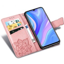 BDT Boutique Huawei Y8P Kelebek Kanatları Narin Çiçekler Flip Darbeye Deri ile Uyumlu Telefon Kılıfı (Yurt Dışından)