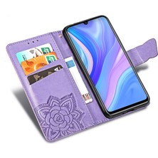 BDT Boutique Huawei Y8P Kelebek Kanatları Narin Çiçekler Flip Darbeye Deri ile Uyumlu Telefon Kılıfı (Yurt Dışından)