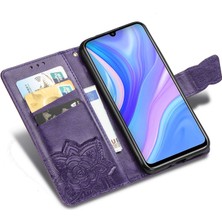 BDT Boutique Huawei Y8P Kelebek Kanatları Narin Çiçekler Flip Darbeye Deri ile Uyumlu Telefon Kılıfı (Yurt Dışından)