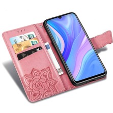 BDT Boutique Huawei Y8P Kelebek Kanatları Narin Çiçekler Flip Darbeye Deri ile Uyumlu Telefon Kılıfı (Yurt Dışından)