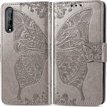 BDT Boutique Huawei Y8P Kelebek Kanatları Narin Çiçekler Flip Darbeye Deri ile Uyumlu Telefon Kılıfı (Yurt Dışından)