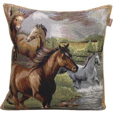 Belıeve Kızılatlar Goblen Kırlent 45*45 cm