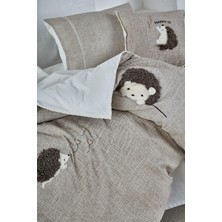 Ecocotton Migala Bebek Nevresim Takımı %100 Organik Pamuk Müslin Nakışlı Bej 100x150 Cm