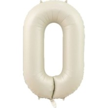 Parti Adresi Rakam Folyo Balon 0 Rakamı Krem 76 cm 34 Inc