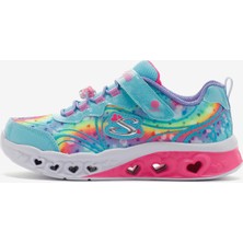 Skechers Flutter Heart Lights - Groovy Swirl Büyük Kız Çocuk Mavi Işıklı Spor Ayakkabı 303253L Tqhp