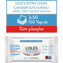 Lole's Yüzey Temizlik Havlusu, Çam Kokulu, Çamaşır Suyu Içerir, 3x50, Sirke Ve Karbonatlı, Islak Mendil