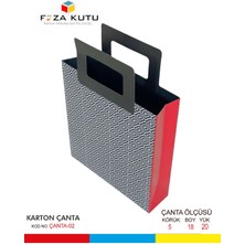 Feza Kutu Karton Çanta Saplı Karton Çanta Kraft Çanta Karton Poşet Saplı Karton Çanta Kraft (10 Adet) 5X18X20