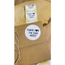 Butik Sosyetik Thank You For Your Order Yuvarlak Yapışkanlı Etiket 5X5CM 100 Adet