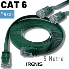 IRENIS 5 Metre Cat6 Kablo Yassı Ethernet Network Lan Ağ Internet Kablosu