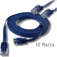 IRENIS 10 Metre Cat6 Kablo Yassı Ethernet Network Lan Ağ Internet Kablosu