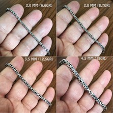 Takı Dükkanı Gümüş Erkek Bileklik Kare Kral Model 5 mm 18 gr msb09