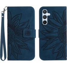 SZY Market Samsung Galaxy Case 5g Flip Cüzdan Telefon Kılıfı Için Kabartmalı Ayçiçeği (Yurt Dışından)