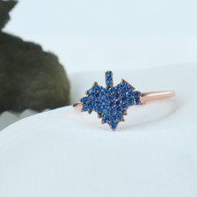 Neva Jewelry Lacivert Taşlı Yaprak Yüzük