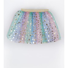 Le Mabelle Çok Renkli  Yıldız Baskılı Kız Çocuk Tül Etek - Pauline