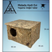 Goxawee Kedi Kulubesi Dış Ortam Uygun Ahşap Kedi Evi Osb 50X45X34 cm