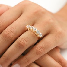 ÇGK KUYUMCULUK Sevgililer Günü Beştaş Altın Yüzük CGKYZK0192