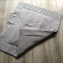 Derin Boutique Gri Poplin Gri Örgü Yorgan & Oyun Matı