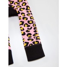 Denokids Leopar Kız Bebek Pembe Tayt-pantolon