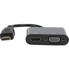 Coverzone 1080P 2in1 Hd'den Vga'ya HDMI to VGA Hd Dönüştürücü Bilgisayar Projeksiyonu - Hd Ürünleri Için Tv Adaptörüne VGA Ürünlerini Bağlama ZR724