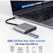 Shuangyou 3'ü 1 Arada USB C Hub, 4K USB 3.0 Tip-C'den HDMI Uyumlu Hub Adaptörüne MacBook Pro Huawei Için Çok Bağlantı Noktalı Pd Şarj Istasyonu (Yurt Dışından)