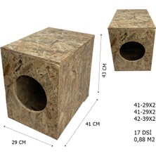 Goxawee Kedi Kulubesi Dış Ortam Uygun Ahşap Kedi Evi Osb 43X41X29 cm