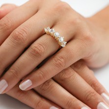 ÇGK KUYUMCULUK Sevgililer Günü Beştaş Altın Yüzük CGKYZK0196