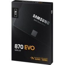 Samsung 870 Evo 1tb SSD Disk MZ-77E1T0BW  560 - 530 Mb/s, 2.5", Sata 3(Resmi Samsung Tr Garantili)