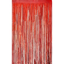 Kidspartim Mat Kırmızı Pearlize Asmal Fon Süsü 100X200 cm