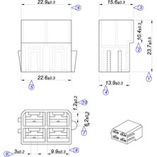 Mesa Konnektör Kılıfı - 4 Lü Erkek Konnektör 10 Adet (KE3208)