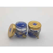 Seçilir Saks Mavisi Renginde 29 cc Kavanoz Mum (2 Adet)