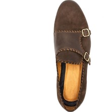 Zerbay Nebo Microlight Taban Desenli Süet  Deri Erkek Klasik Ayakkabı, Monkstrap, Loafer