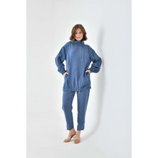 Ftz Women Kadın Modal Pantolonlu Takım Indigo 30716