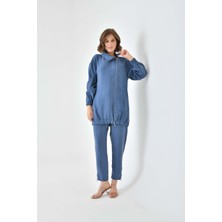 Ftz Women Kadın Modal Pantolonlu Takım Indigo 30716