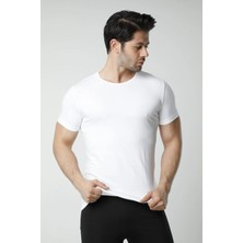 Hmd 450 Erkek Bisiklet Yaka Kısa Kollu Modal Atlet-Beyaz