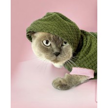 Kemique greenco Bunny Kapsonlu Sweatshirt Kedi Elbisesi Süeteri Kedi Kıyafeti