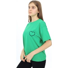 Angelos Girls Kız Çocuk Kalp Baskılı T-Shirt 9-14 Yaş LX5013