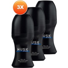 Avon Musk Intense Erkek Rollon 50 Ml. Üçlü Set