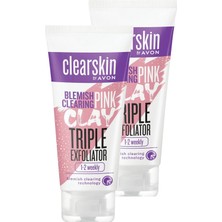 Avon Clearskin Leke Karşıtı 3'ü 1 Arada Pembe Kil Scrub İkili Set 75 ml