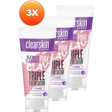 Avon Clearskin Leke Karşıtı 3'ü 1 Arada Pembe Kil Scrub 75 Ml. Üçlü Set