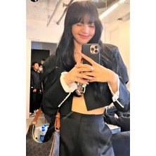 Krimo Fashion Kpop Blackpink Lisa Yeşil Kalpli Boncuklu Telefon Charmı Süsü