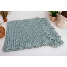 Knittingbirdshop Tunus Işi Şal Yumuşak Yün Akrilik Karışımı El Işi El Yapımı Hediye Handmade Kahve Batik