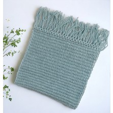Knittingbirdshop Tunus Işi Şal Yumuşak Yün Akrilik Karışımı El Işi El Yapımı Hediye Handmade Kahve Batik